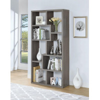 Coaster Furniture 800510 10-shelf Bookcase Weathered Grey